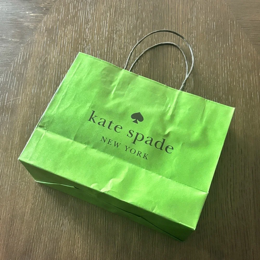 Kate Spade New York Green Gift Shopping Bag EUC Boutique Packaging
